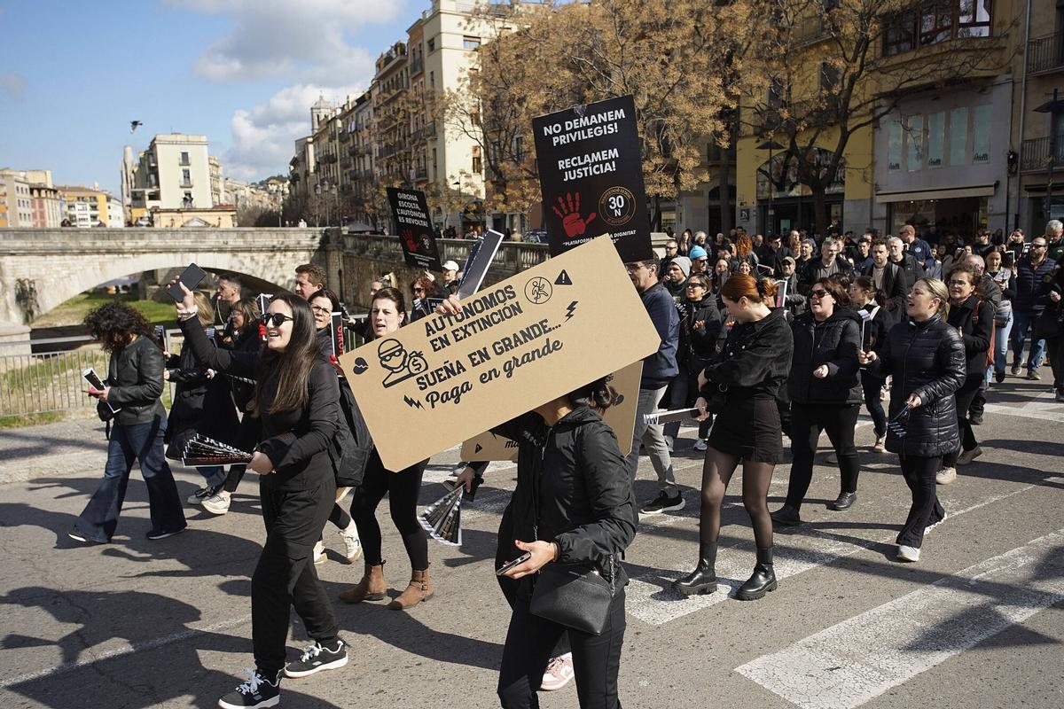 Les imatges de la manifestació dels treballadors autònoms Les imatges de la manifestació dels treballadors autònoms