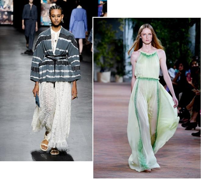 El estampado 'tie dye' en las pasarelas de primavera-verano 2021: Christian Dior y Alberta Ferretti