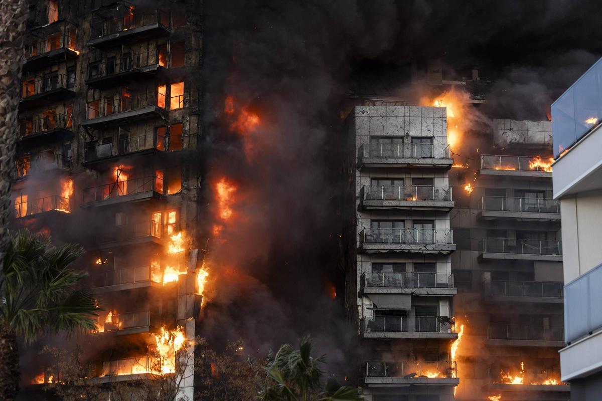 Incendio de Campanar, en una imagen de archivo.