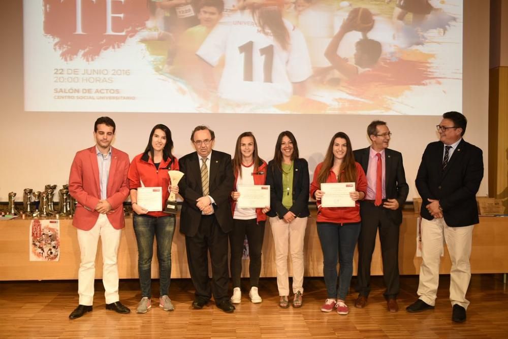 La Universidad de Murcia reconoce a sus mejores deportistas en su primera gala de fin de curso