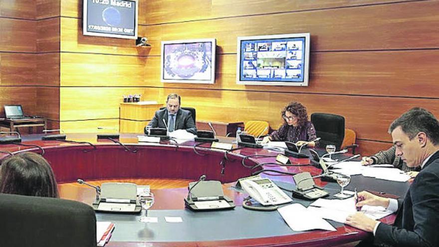 Reunión del Comité Técnico de Gestión del Coronavirus, presidida ayer por Pedro Sánchez.