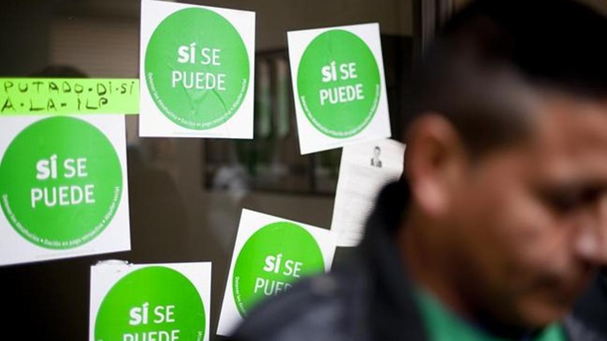 Acto de la Plataforma de Afectados por la Hipoteca, en El Prat.