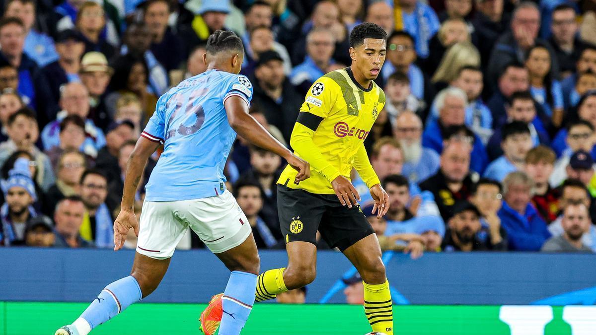 Jude Bellingham, durante el encuentro de la Champions con el Borussia Dortmund ante el City.