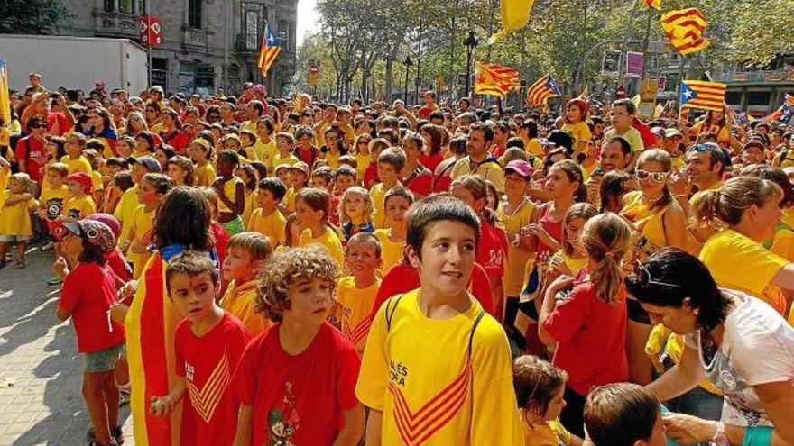 Participants de la Catalunya Central a la manifestació de la Diada de l&#039;any passat a la Diagonal de Barcelona