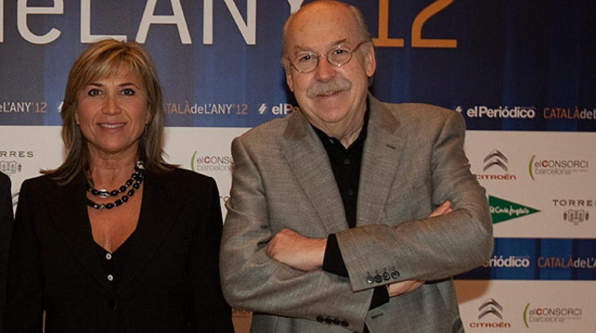 Julia Otero y Ferran Monegal, en la gala de entrega de premios de Català de l’Any.