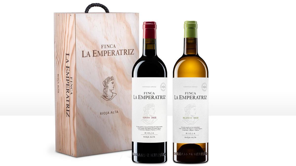 La caja con Finca La Emperatriz Tinto y Blanco 2019 (Finca la Emperatriz).
