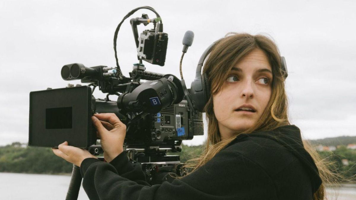 Elena Bahamonde,durante uno de los rodajes de Clanes.