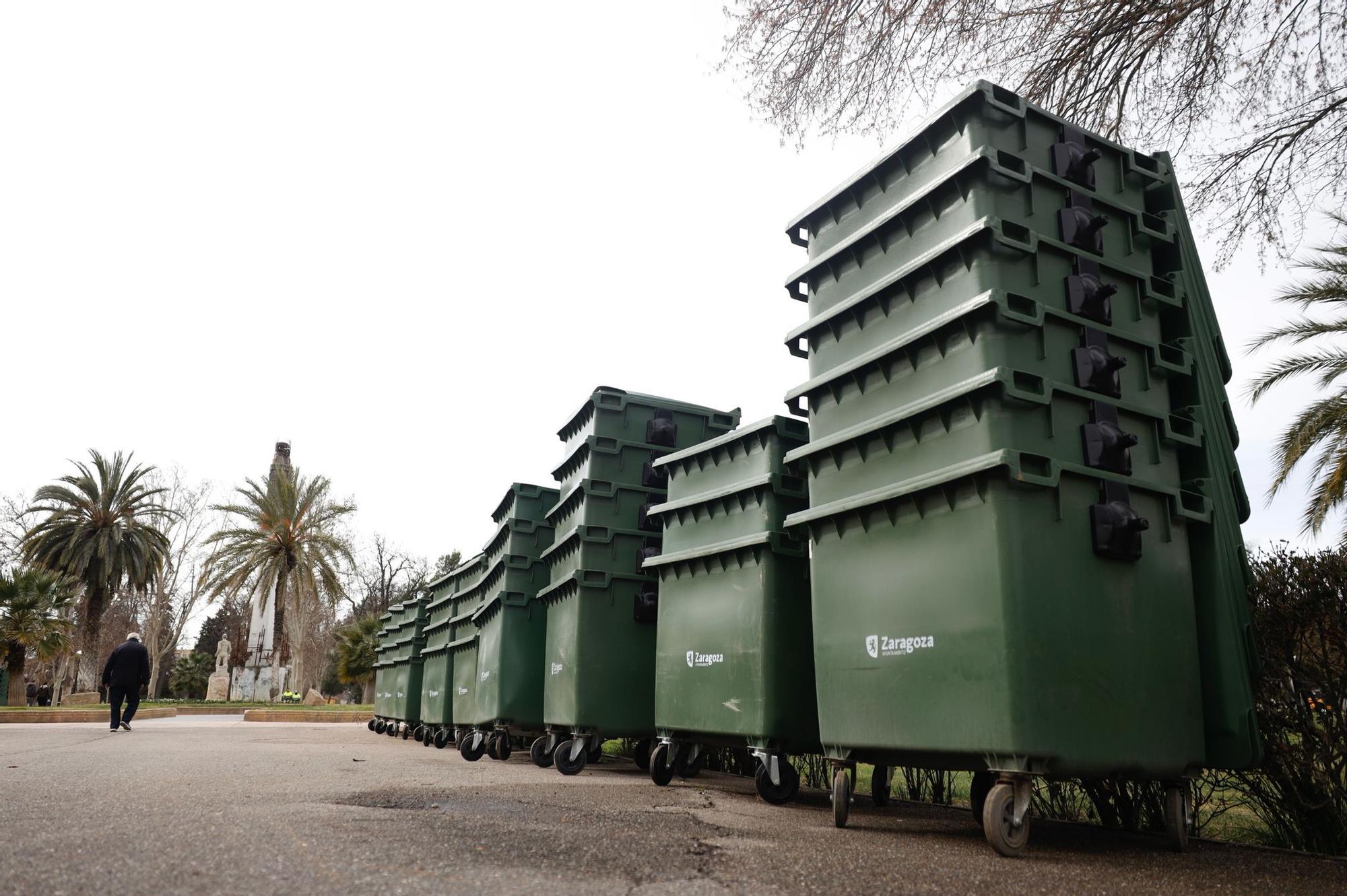 Preparativos de la Cincomarzada en el parque Tío Jorge de Zaragoza