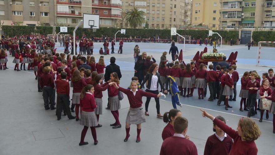 Procesión de los alumnos de Capuchinos, en Murcia