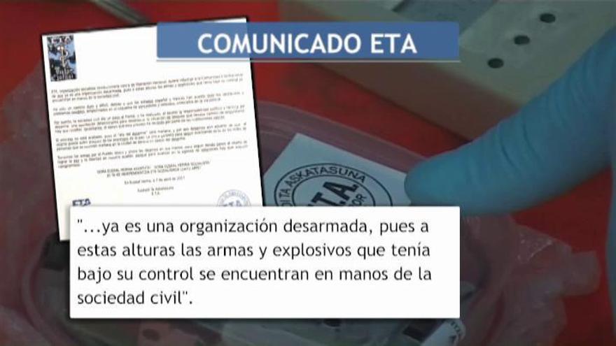 ETA anuncia que "ya es una organización desarmada"