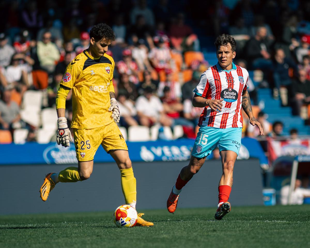 Sergio Aragoneses, en el partido Lugo - Arenas.