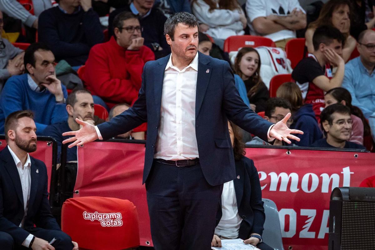 Carlos Cantero, en el partido de Euroliga entre el Casademont y el DVTK en el Príncipe Felipe.