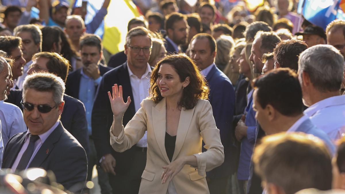 Isabel Díaz Ayuso en el acto de apertura de campaña del Partido Popular de Madrid