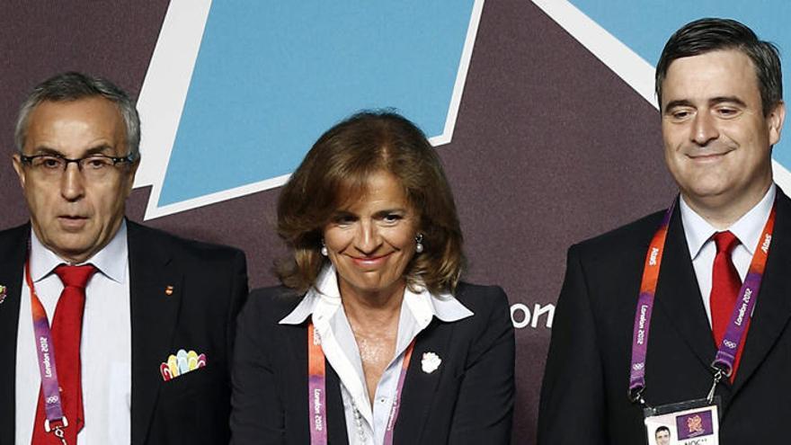 La alcaldesa de Madrid Ana Botella con Alejandro Blanco y Miguel Cardenal