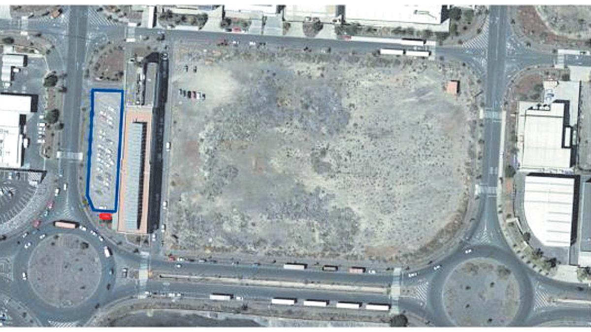 Emplazamiento del centro de transformación marcado en rojo