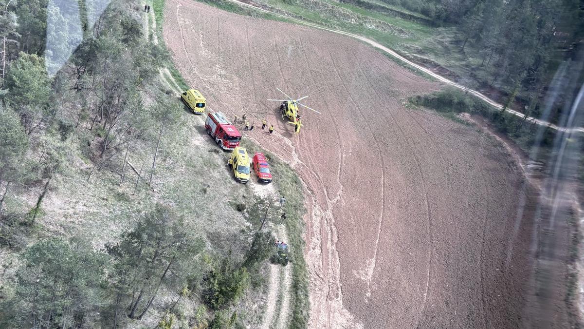 Herido un ciclista tras chocarse con un quad en un camino forestal de Lluçà
