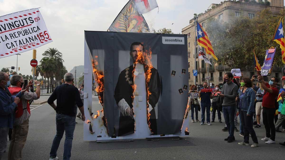 Protestas por la visita del Rey a Barcelona