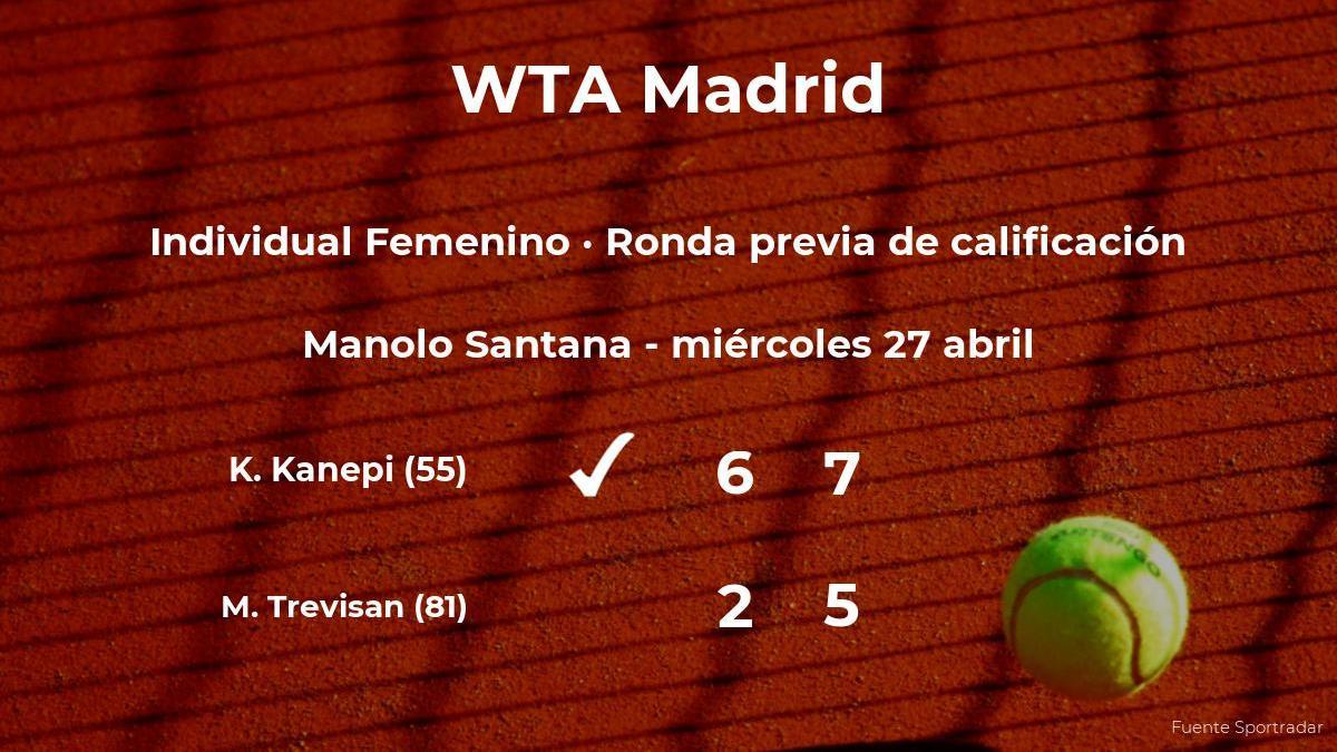 Kaia Kanepi pasa de ronda del torneo WTA 1000 de Madrid