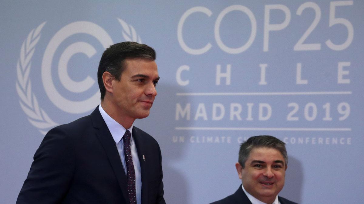 Pedro Sánchez llega a la Cumbre del Clima de Madrid.