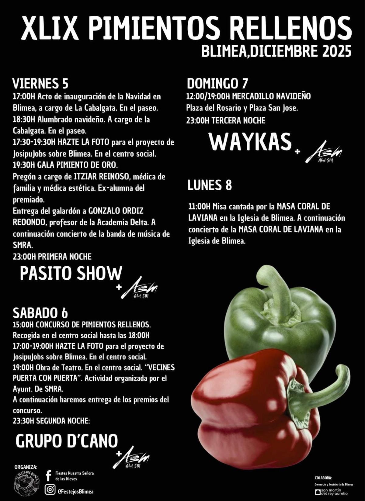 El programa de la fiesta culinaria.