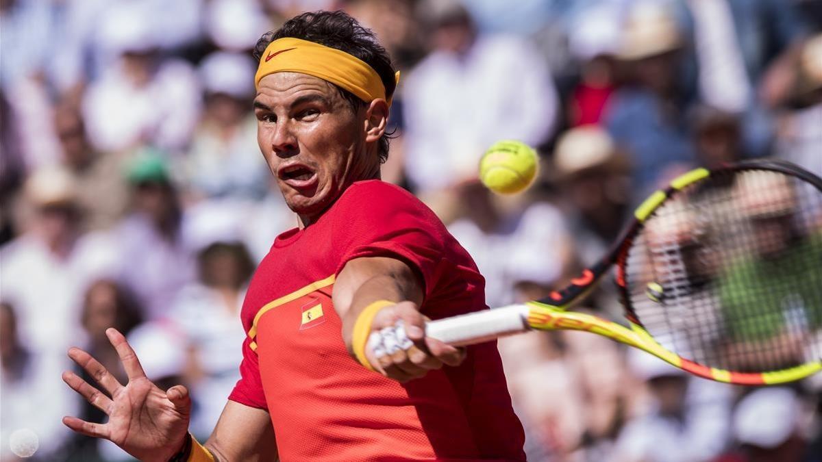 Nadal, durante el partido ante Zverev