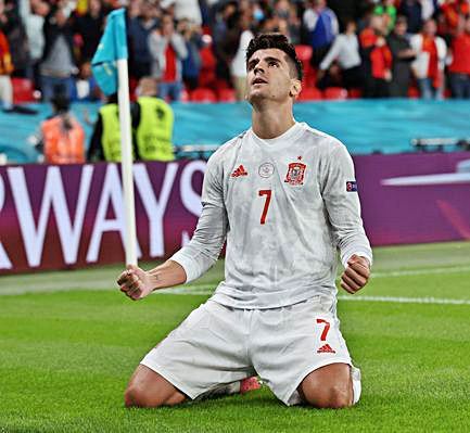 Morata celebra su gol. | Efe