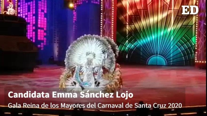 Candidata Emma Sánchez Lojo en la Gala de la Reina de los Mayores del Carnaval de Santa Cruz 2020