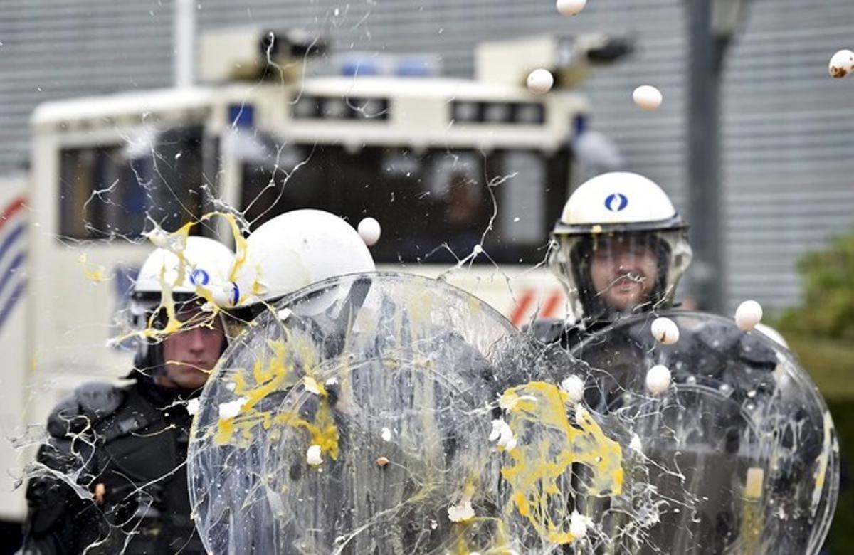 Protesta de agricultores en Bruselas (Bélgica)