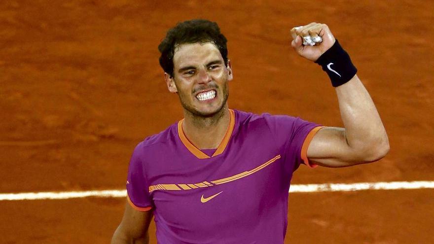 Nadal celebra con rabia una de sus victorias conseguidas en la presente temporada.