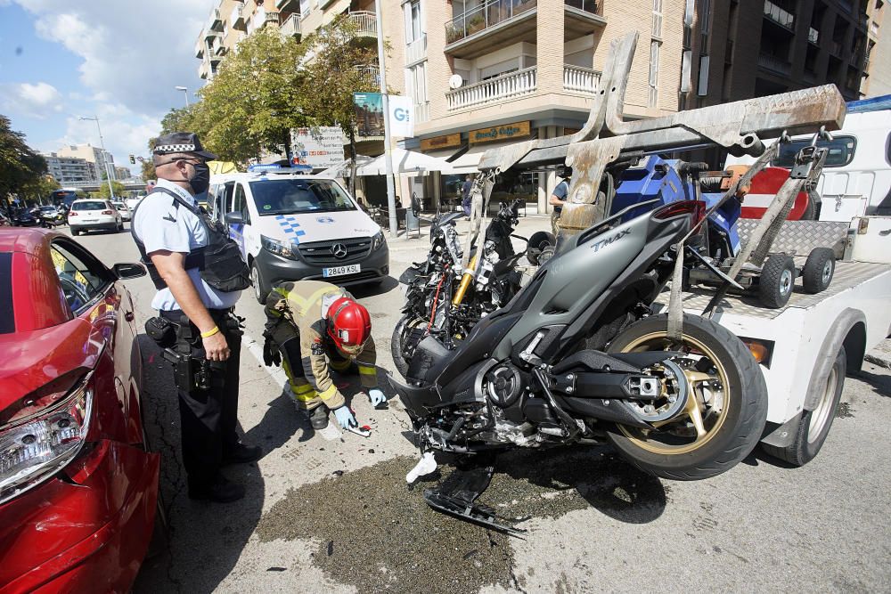 Moto accidentada.