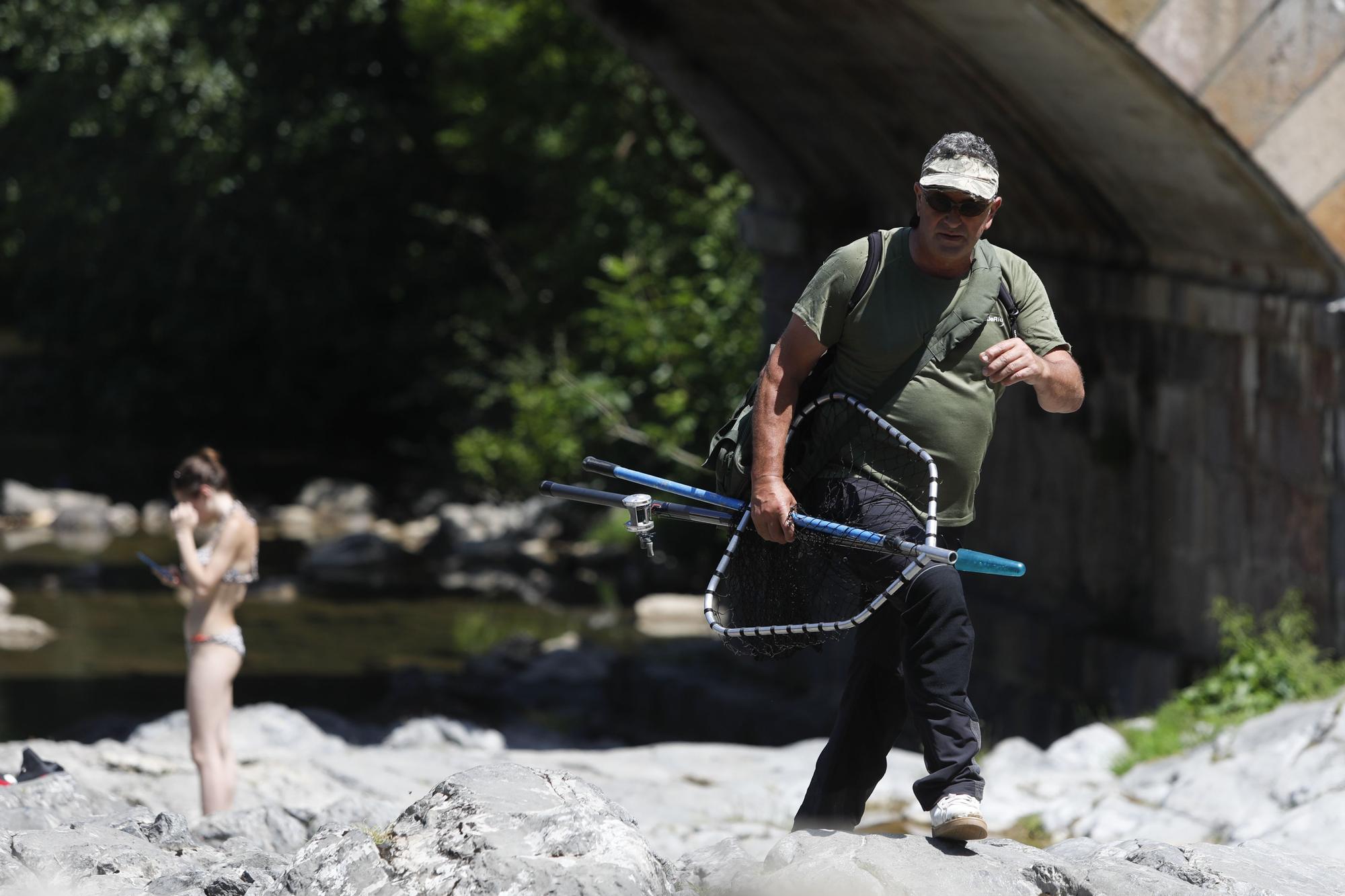 Temporada del salmón en Asturias: último día de pesca con cebo