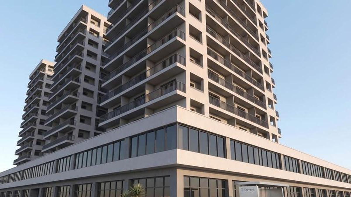 Recreación del proyecto de tres edificios con 240 pisos en Albal.