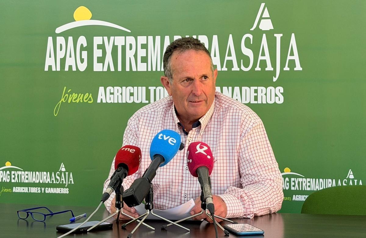 El presidente de Apag Extremadura Asaja, Juan Metidieri, este miércoles.