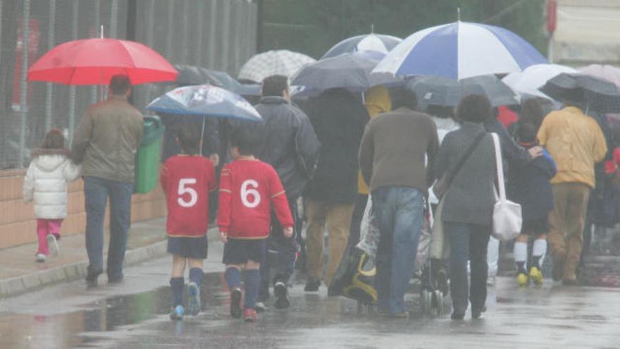 Lluvia sobre la ciudad deportiva de Paterna