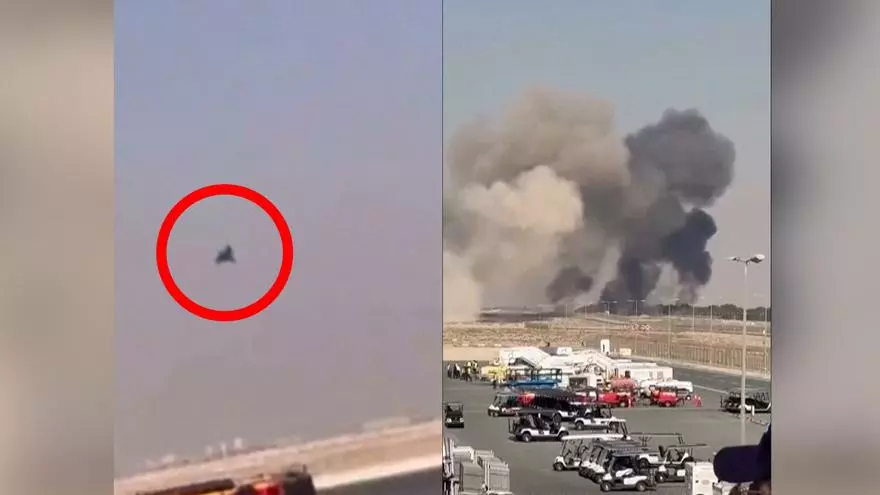 Un caza indio se estrella durante un espectáculo en Dubái