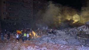 Una fotografía del bombardeo en el sur de Beirut contra el cuartel general del partido-milicia chií Hezbolá