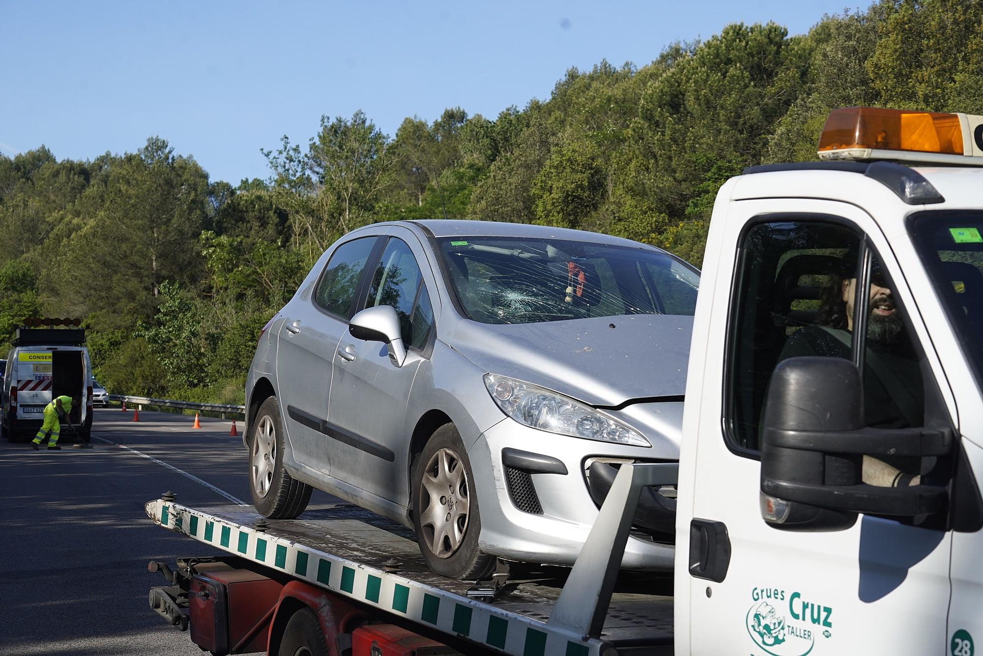 Accident de trànsit amb 4 ferits a la variant de Girona