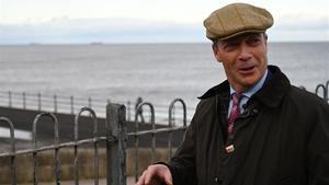 El líder del Partido del Brexit, Nigel Farage, en una visita a Hartlepool este lunes.