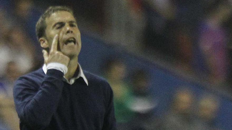 El técnico catalán, en el partido frente al Deportivo.