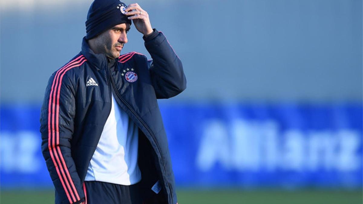 Pep Guardiola, en un entrenamiento con el Bayern de Múnich