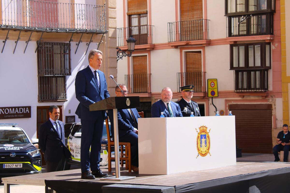 Fulgencio Gil, alcalde de Lorca, durante su intervención.