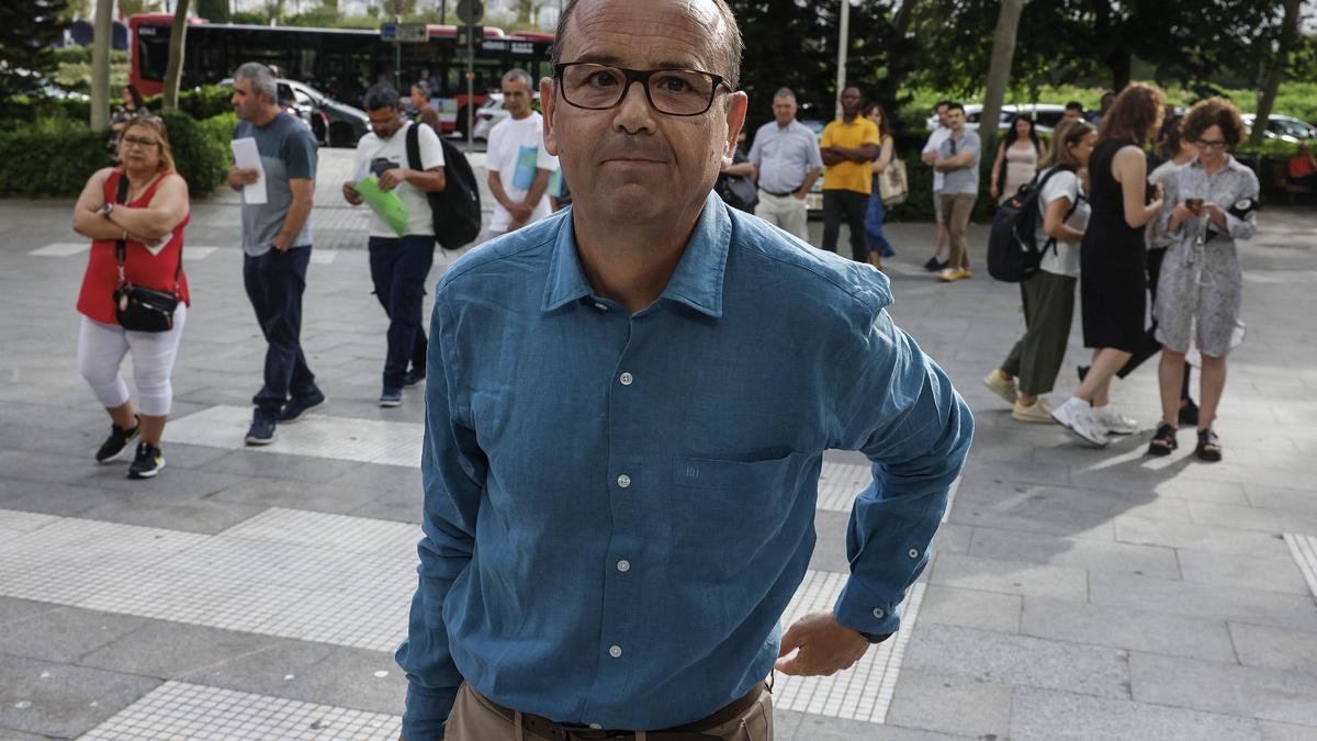El jefe de Climatología de Aemet Comunitat Valenciana, José Ángel Núñez Mora, el lunes a su llegada a la Ciudad de la Justicia para declarar como testigo.