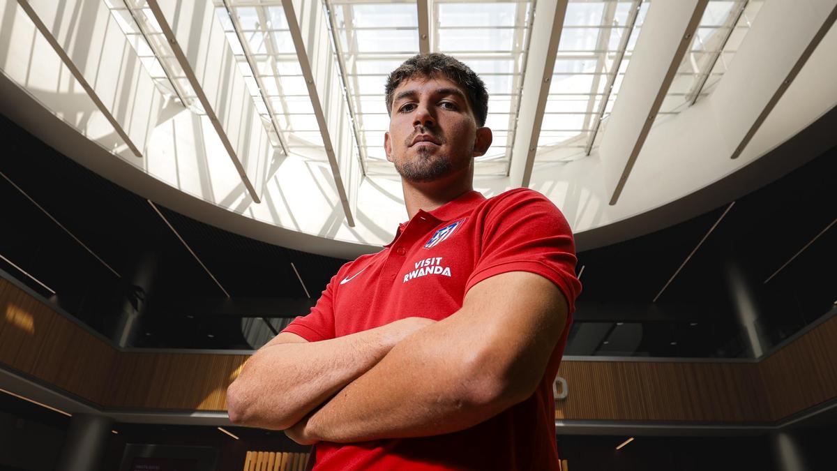 Matías Barboza, en su presentación con el Atlético Madrileño en el pasado verano.
