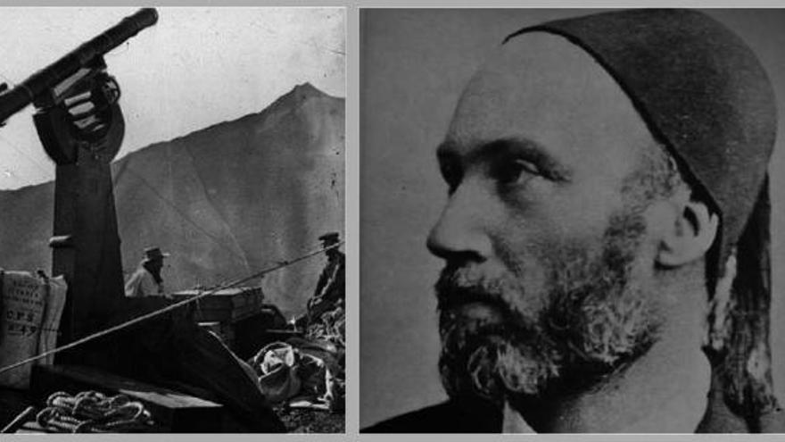 Piazzi Smyth, a la derecha, y a la izquierda una imagen de su expedición a las Cañadas del Teide en 1856.