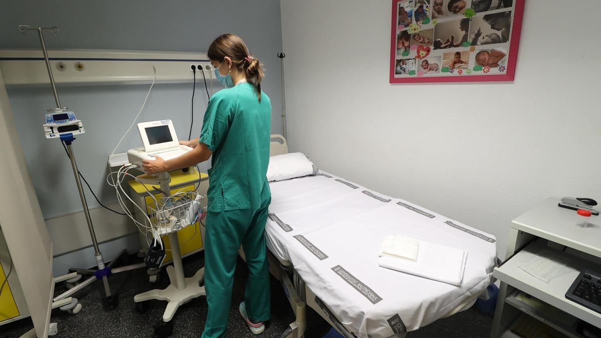 Unidad de partos de un hospital de la provincia.