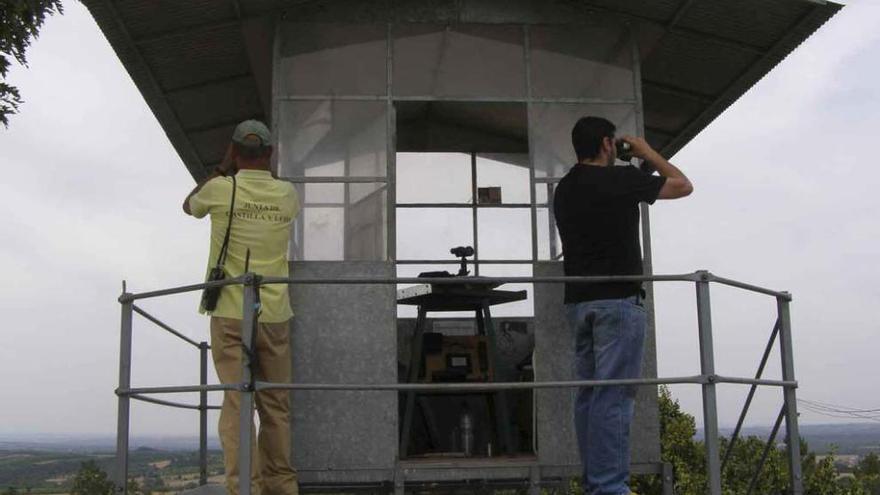 Operarios de la Junta y de la Administración portuguesa vigilan para evitar incendios forestales.