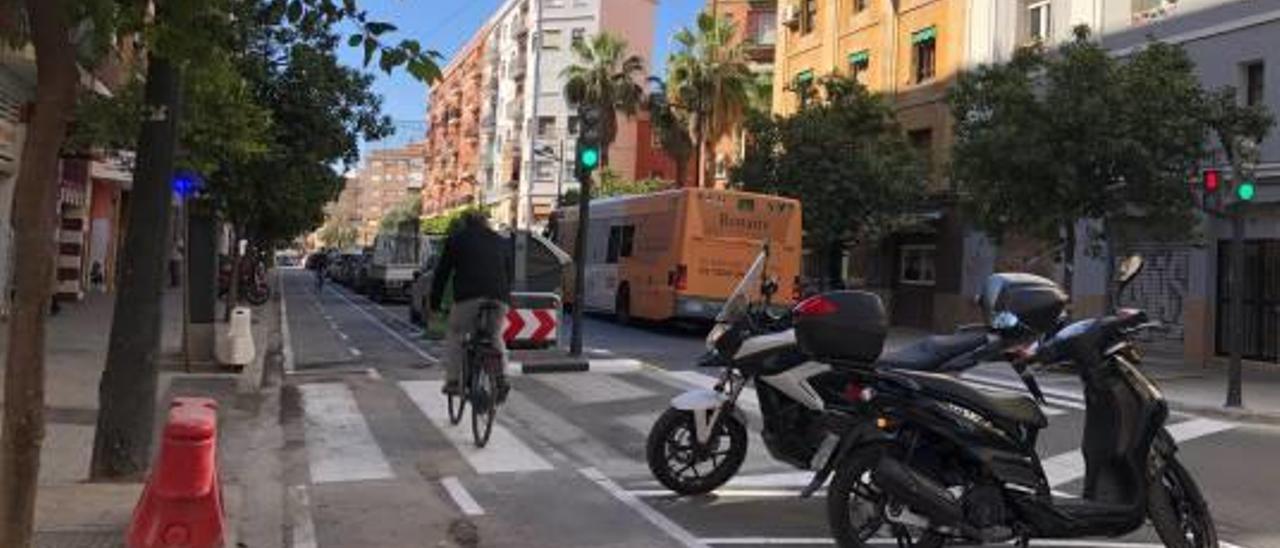 Carril bici de la avenida Constitución.