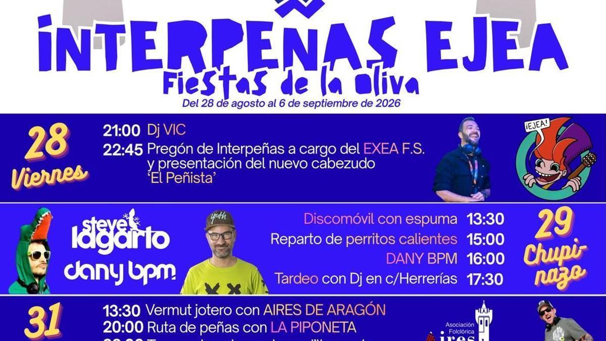 Cartel de Interpeñas para las fiestas.