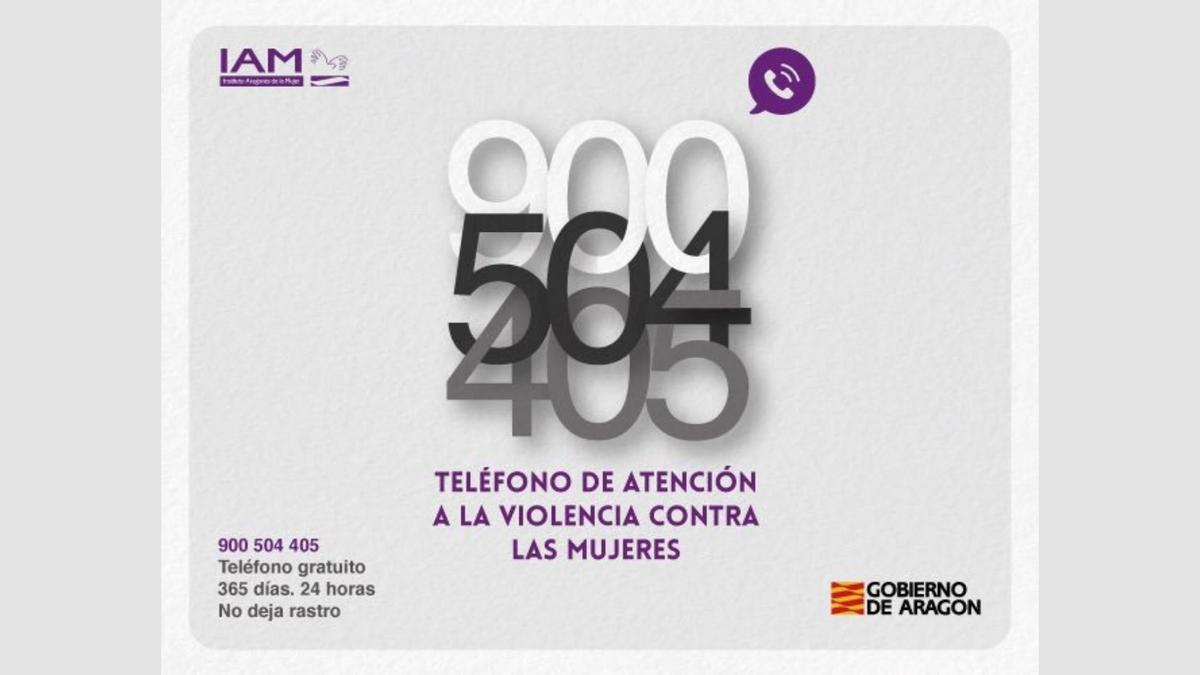 El cartel del teléfono de atención a la violencia contra las mujeres.