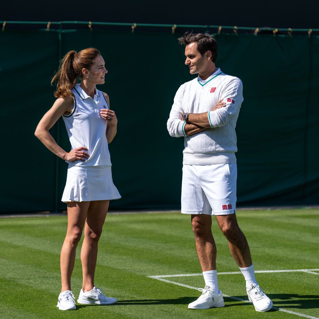 Kate Middleton y Roger Federer en Wimbledon 2023.